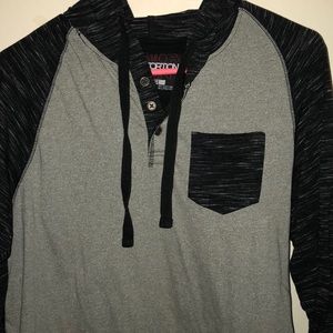 Hooded long sleeve shirt with stylish design